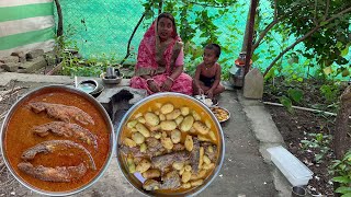 kochur Mukhi Recipe and Pabda Macher Tel Jhal ||গাটি কচুর তরকারি এবং পাবদা মাছের তেল ঝাল রেসিপি ||