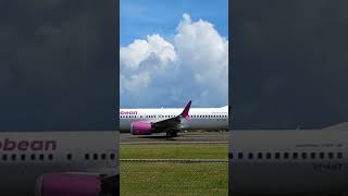 Caribbean Airlines 737 max8 takeoff from Tobago