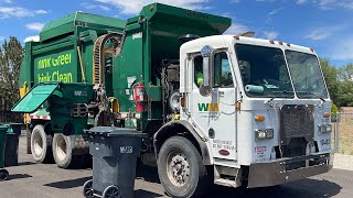 WM Peterbilt 320 McNeilus ZR Side Loader Garbage Truck