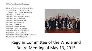 May 13, 2015 UCDSB Board Meeting