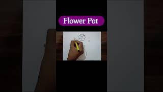 Flower Pot Drawing / How to Draw Flower Pot / Flowers Drawing / #shorts #drawing #art #painting