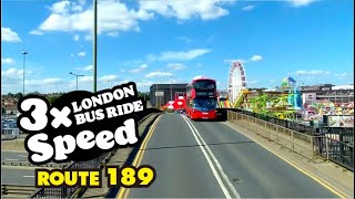 LONDON BUS RIDE 3x Speed, 189, Marble Arch to Brent Cross, Tour in Diorama-like London, 4K