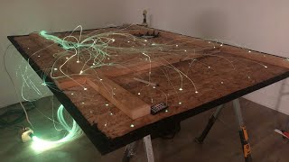 Building my own fiber optic star panel for my home theater bed frame with Dolby atmos!