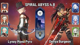 C0 Lyney Mono Pyro Team | C1 Dehya Furina Burgeon Vaporize | New Spiral Abyss 4.8 | Genshin Impact