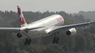 Swiss Airbus A330-300 HB-JHC landing at Zurich Airport