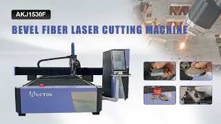 ACCTEK 6000w fiber laser bevel cutting steel plate AKJ1530F cutting metal with different angles