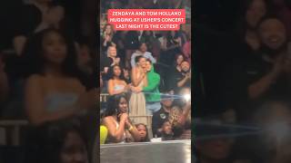 Zendaya and Tom Holland hugging at Usher's concert last night #zendaya #tomholland #shorts #viral