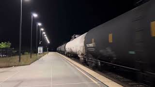 BNSF Manifest Train passes Modesto Amtrak Station