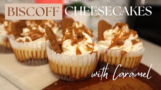 Mini Biscoff Cheesecakes with Caramel Sauce Recipe