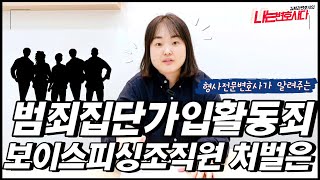 범죄단체활동죄, 범죄집단조직죄 성립요건｜보이스피싱 조직원 처벌은?