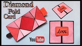 DIY Diamond Fold Card | Handmade Card Ideas For Birthday | scrapbook cards pattern Idea | #scrapbook