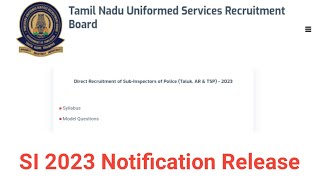 TNUSRB SI 2023 Notification Releas