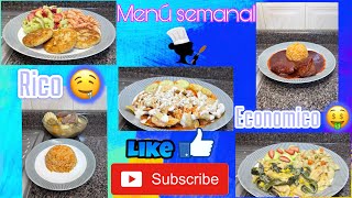 Menú Semanal Rico Y Económico #recetas #comudacasera #cocinafacil #food #fypシ