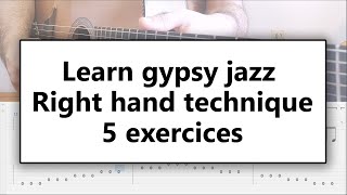 Learn gypsy jazz Right Hand Technique! 5 exercises for beginners