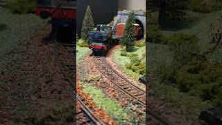 GWR Pannier tank hauls light freight train. #modelrailway #steam  #shorts