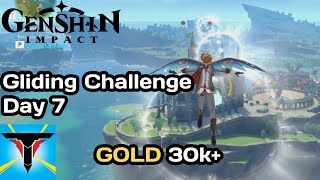 Genshin Impact Gliding Challenge Day 6 - Gold 30k+ [Leap of Faith]