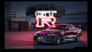 GTR 34 nismo footage slowdown nighpurple color