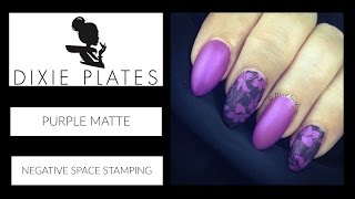 Dixie Plates Purple Matte Negative Space Stamping