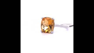 Bold & Vibrant 3 Carat Citrine Solitaire Ring in White Gold