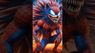 Ai creation: Spiderman+Hedgehog & Spiderman+Snail #aicreations #marvel #spiderman #ytshorts_ #fyp