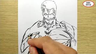 VERY EASY, how to draw attack on titan , manga from japan / quick sketch attack on titan