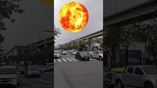 The fireball is gradually approaching  Green screen 😲 3d Special Effects   3d animation   #shorts