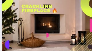 Crackling Fireplace 🔥- Rain & Thunder Sounds ⛈🎄