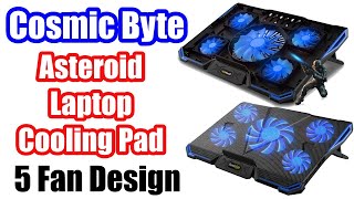 Cosmic Byte Asteroid Laptop Cooling Pad 5 Fan Design