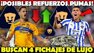 ✅🚨 ATENCIÓN | ¡Los Posibles REFUERZOS a Pumas Tras la SALIDA de 4 Jugadores! | Revelan NOMBRES