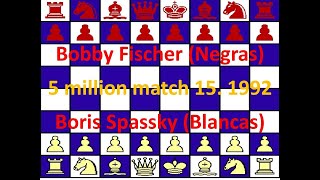 Bobby Fischer (negras) contra Boris Spassky (blancas) 5 million match.  Partida 15 en 1992