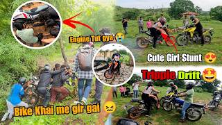 Cute Rider Girl ka aisa Stunt😳 aur uske baad ye ho gya😵‍💫 | Accident ho gya 😭  #bikecrashing