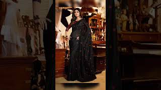 Black Saree Bollywood Actress 🤯🤯🔥🔥🔥|♪ saree ke fall sa #shorts #trending