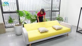 Sofa đa năng chân gỗ FS132 kèm đôn