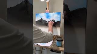 Fast easy landscape #bobross #art #artshorts #oilpainting