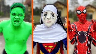 Superheroes Become Zombies  Super Valak VS Siren Head Nice VS Siren Head Tank Head