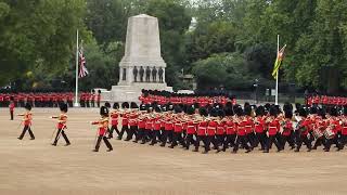 Trooping the Colour, Major Generals Review,1/6/24, Arrival of the military bands and mascot Seamus