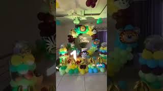 Jungle Theme Balloon Decoration|birthday decore[]#shorts #decoration #balloondecoration