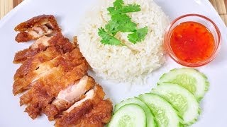 Thai Food - Fried Chicken with Rice (Kao Mun Gai Thod)