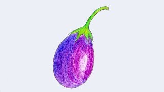 How to draw a Eggplant very easy drawing