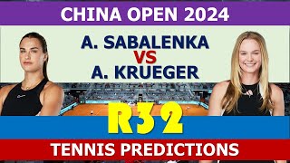 Sabalenka vs Krueger | 2024 China Open tennis live