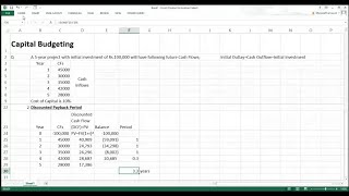 Capital Budgeting - Discounted Payback Period