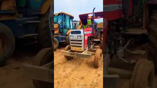 Jcb 3dx Machine Loading Mud in Massey Ferguson Tractor #shorts