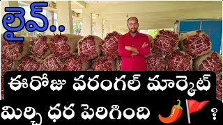 ఈరోజు  వరంగల్ మార్కెట్ తేజ మిర్చి జెండా ధర🌶️🚩 పెరిగింది?🌶️🚩Warangal Market mirchi rates