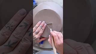 Trimming from my POV #trimmingpottery #pottery #ceramics #clay #relaxing #satisfying #ceramicbowl