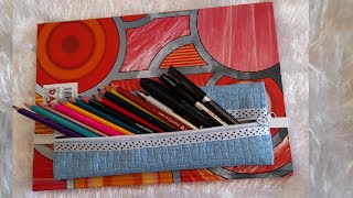 خياطه مقلمه مدرسيه بالسكاي بطريقه سهله❤📐📏✂️🖊Sewing a school pencil case in an easy and simple way