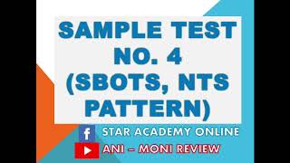 Star Academy Online: Sample Test No. 4 (for SBOTS, NTS)