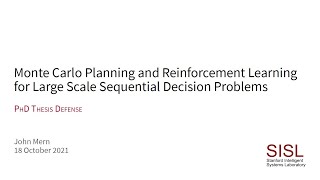 Monte Carlo Planning and Reinforcement Learning for Large Scale Sequential Decision Problems