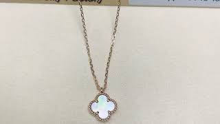 Van Cleef Arpels White Mother-of-Pearl Pendant Necklace#18kgold #jewellery