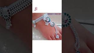 teo ring payal // silver pagpan #bridalpayalnew #anklets2023 #shorts