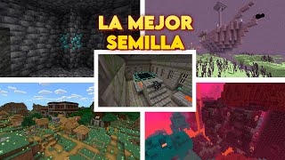 🔥LA MEJOR SEMILLA PARA Minecraft 1.20+ BEDROCK!! Para comenzar  #minecraft